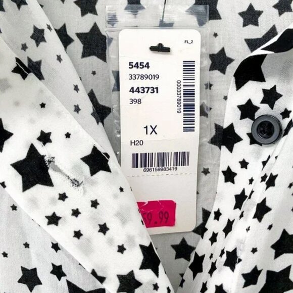 Addition Elle - 1x Love & Legend - Celestial Stars Button Down Shirt with Belt - Picture 6 of 10